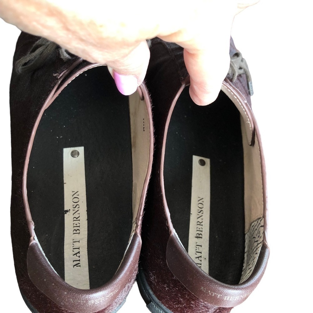 Matt Bernson Calf Hair Brown Platform Sneakers Womens Size 10 - Picture 5 of 10